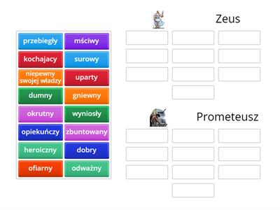 Mit o Prometeuszu . Zeus kontra Prometeusz - cechy bohaterów.