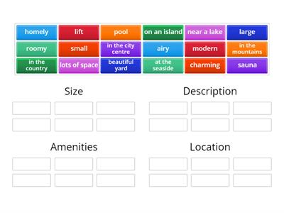 ESL Brains - What is your dream home? (Category Sort)