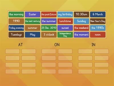 prepositions of time