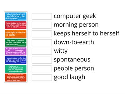 Speakout UI U1 Personality idioms