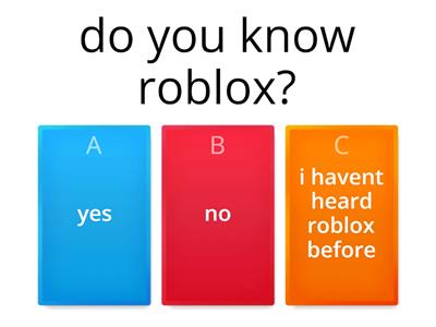 Roblox quiz