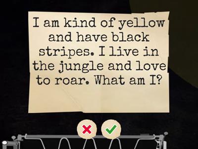 Simple riddles- colors, food and animals
