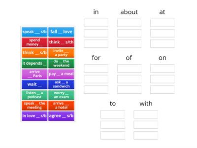 verbs + prepositions