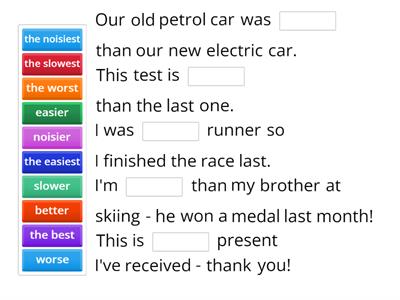 Get Involved B1 Starter Comparatives, Superlatives