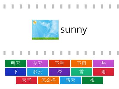 It's sunny today 今天是晴天 2 English-Mandarin