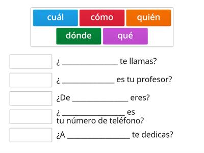 Interrogativos en español