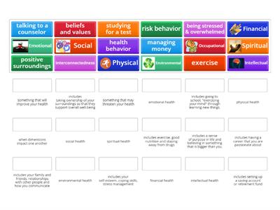 8 Dimensions of Health Review game