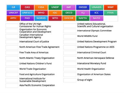 Int. Aff. Spelling with Acronyms International Organizations