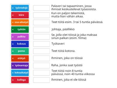 Työelämän sanastoa (+ääni)