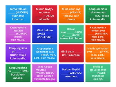 Adjektiivien komparatiivi. Yksikkö vai monikko?