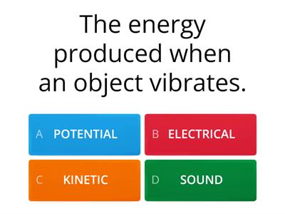 Types of energy: quiz