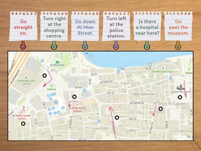 Dubai map giving directions