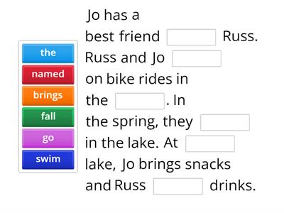 UFLI Lesson 66: open & closed syllables Jo’s Friend Russ 