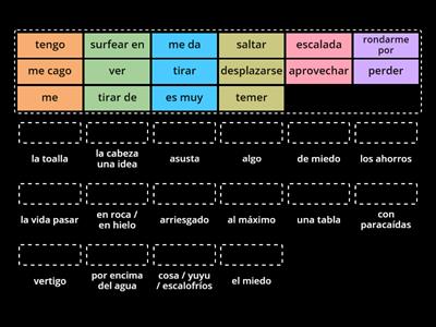 riesgo vocabulario