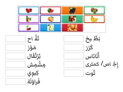 الفاكهة les fruits en arabe