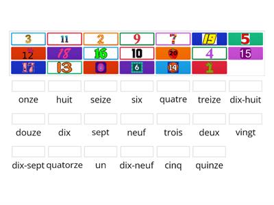French numbers 1-20