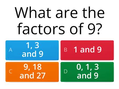 Factors and Multiples Quiz 