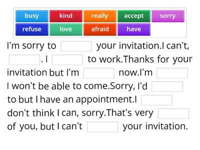 refusing invitations