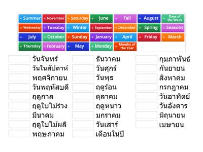 Days, Months & Seasons (Thai)