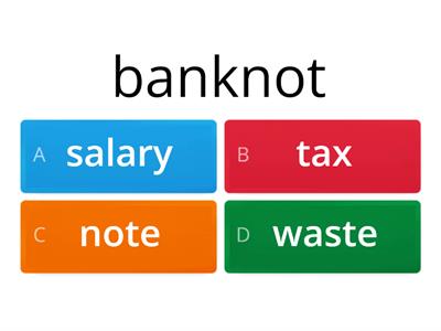 Word Bank, Unit 2 - Money 2