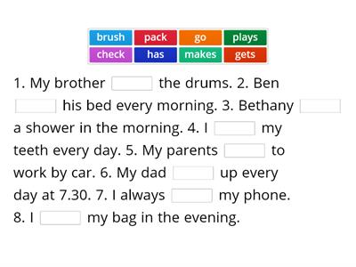Bloggers 1 Daily routine verbs