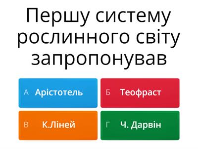 Класифікація рослин  6 клас