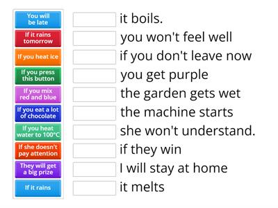   zero and  first conditional