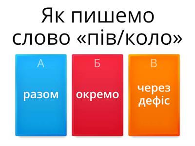 Тест на написання складних слів 