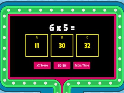 Multiplication Facts Warm up