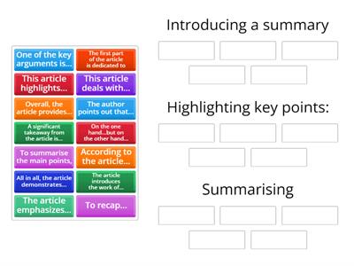 Unit 2 Summarising an article