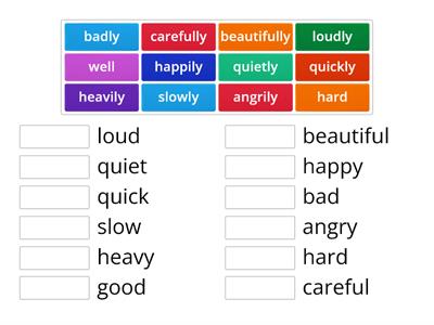  Adverbs of manner match