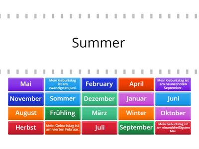 Dates/ Months/ Seasons
