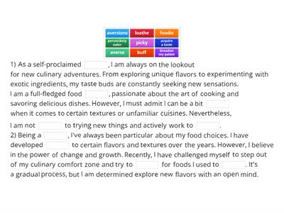 Food preferences (vocab)