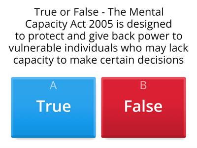 Recap Mental Capacity Act