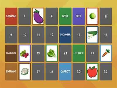 Fruits and Vegetables - Memory Game