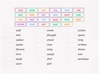 UCS irregular verbs V3 part 2