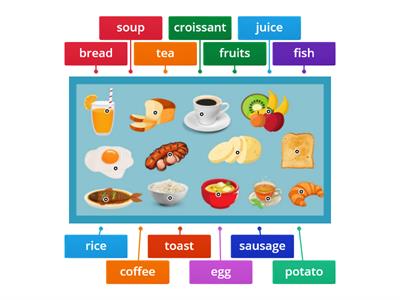 Match the foods with the pictures (breakfast)