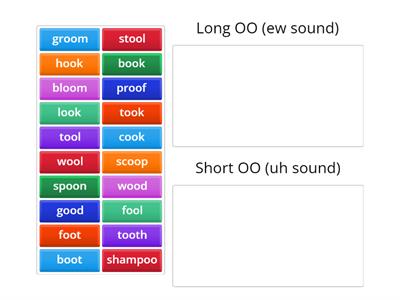 Long and Short OO sound sort