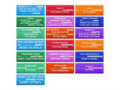 COMPARATIVE AND SUPERLATIVE PRACTICE