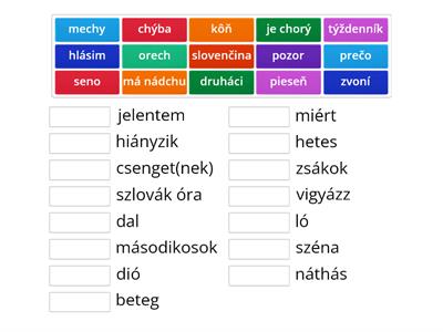 Párosítás-szlovák/magyar szavak