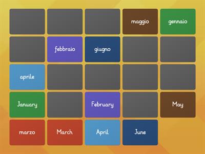 Months in Italian (Switch interactive templates)