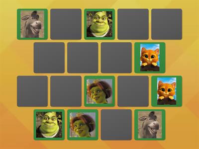 Juego memorice de personajes de Shrek