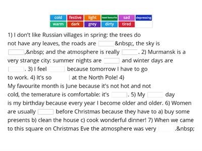 6B fill in the gaps with an appropriate adjective