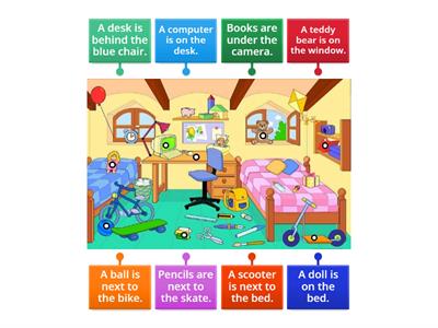 Prepositions of place, room