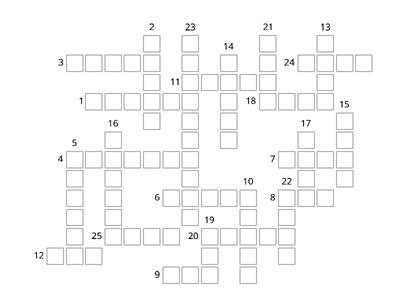 Past Simple irregular verbs crossword