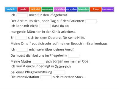 Pflege - Reflexive Verben (A2)