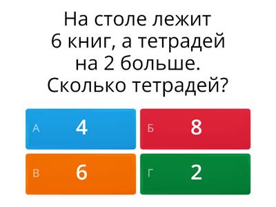 Устный счет "Сложение и вычитание в пределах 10" (задачи)