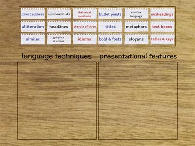 Language techniques & presentational features
