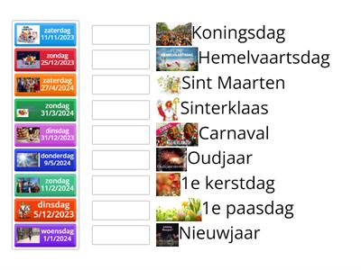 Nederlandse feestdagen 2023/2024 - Dutch festive days