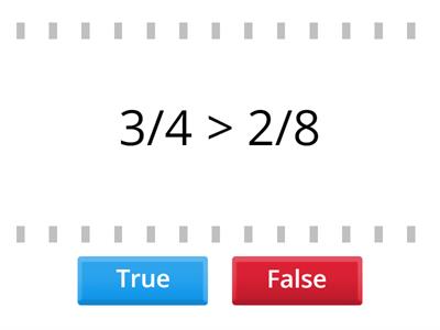 True or false fractions 